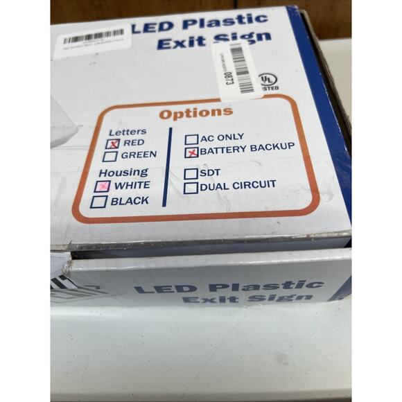 LED Emergency Exit Light Sign-Battery Backup Fire Red Letter Open Box - Picture 4 of 5